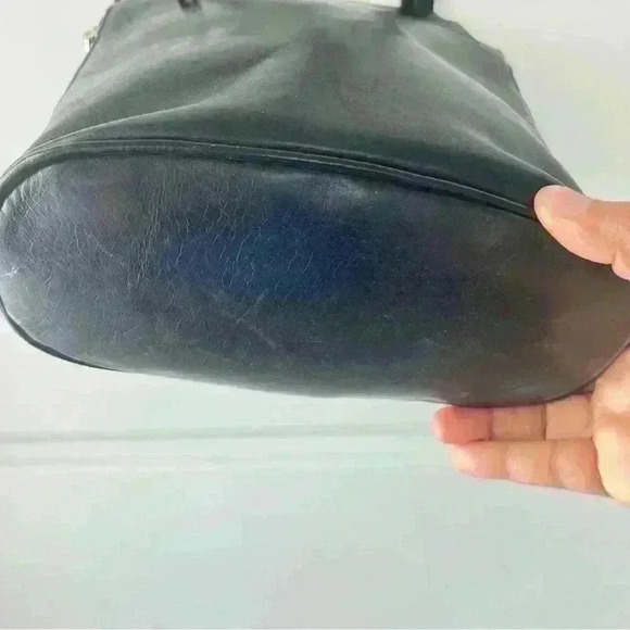 VERA PELLE BLACK LEATHER SHOULDER BAG MADE  IN ITALY - Picture 8 of 15